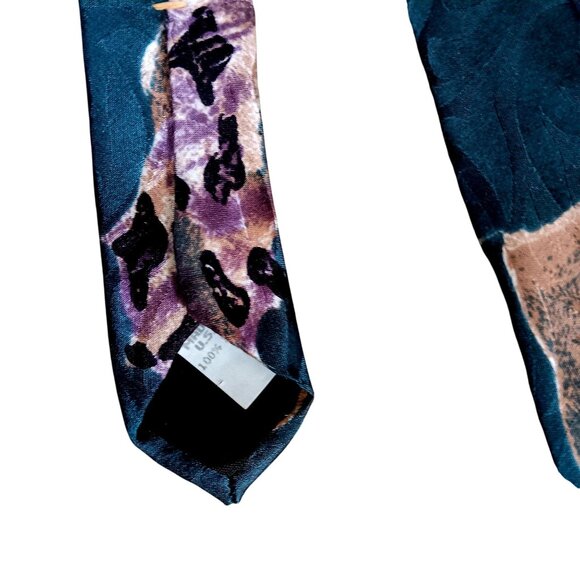 Vintage Silk Neck Tie Ralph Marlin G.R. Pit Private Stock Houndstooth 58" - Picture 3 of 4